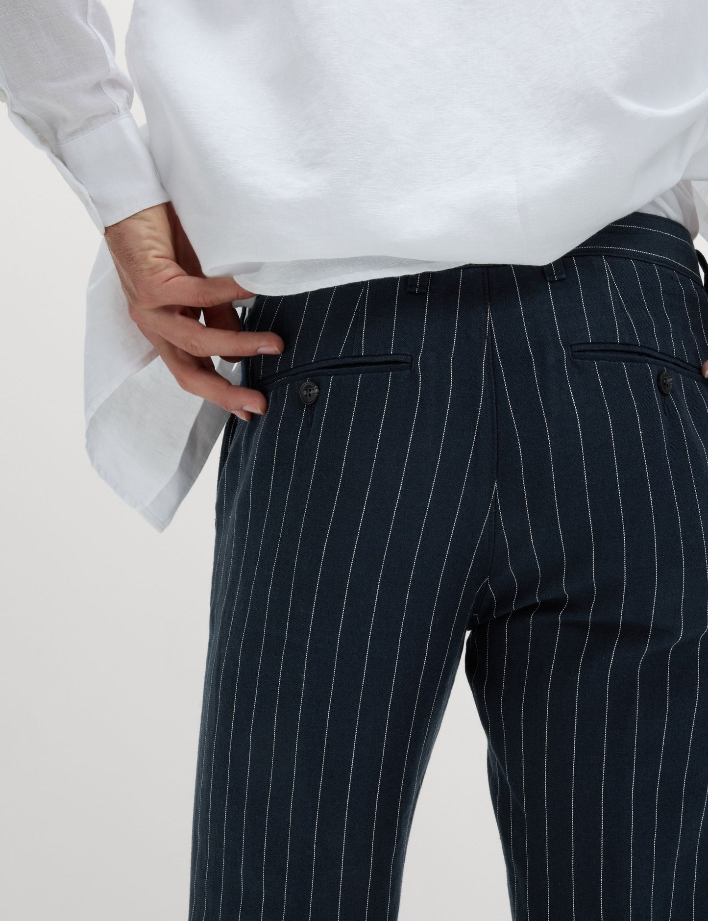 Regular Fit Keten Karışımlı Chino