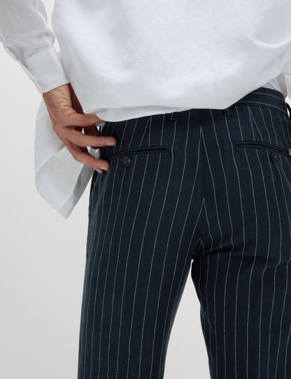 Regular Fit Keten Karışımlı Chino