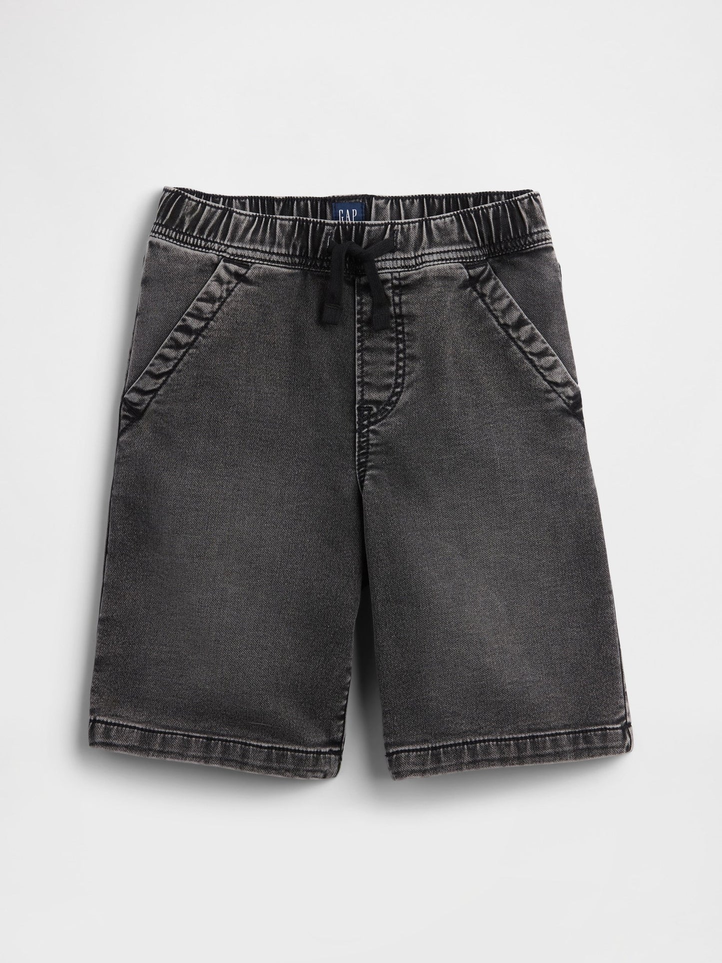 Siyah Kids Pull-on Loose Eşofman Altı Jean Şortlar