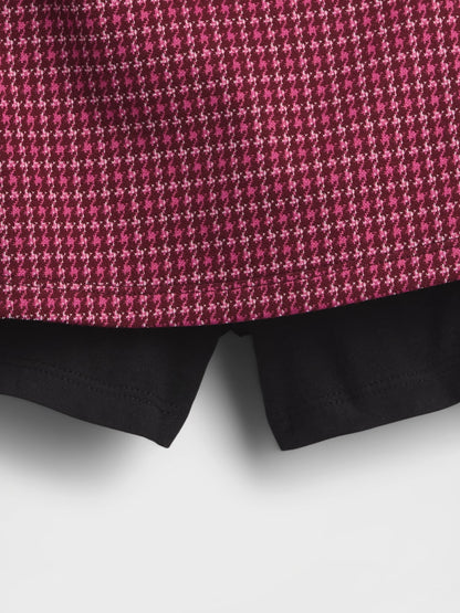 Bordo Pull-on Pileli Şort Etek