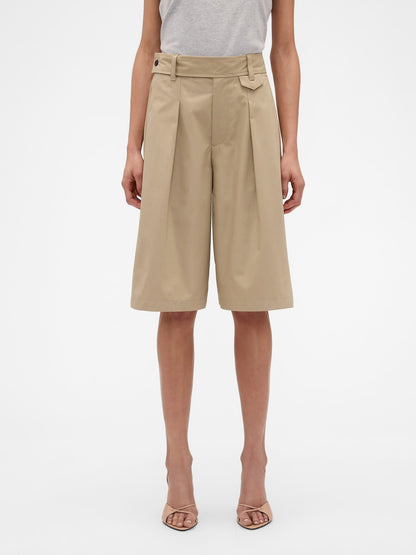Bej Gap × Victoria Beckham High Rise Pileli Şort