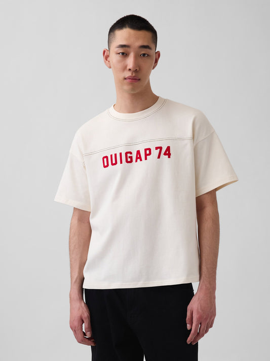 Krem Ouigap Heavyweight Crop Logo T-shirt