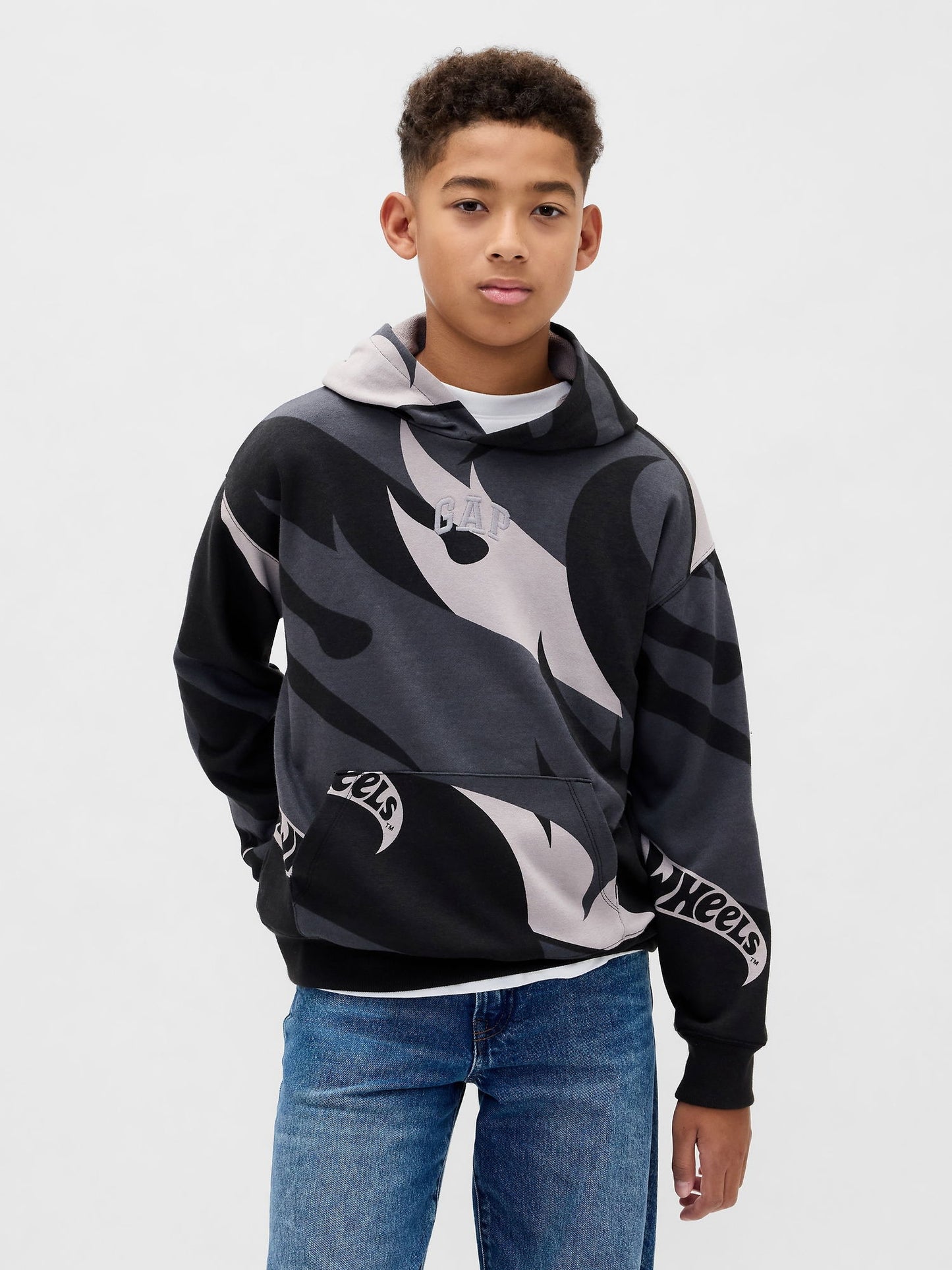 Gri Relaxed Gap Logo Kapüşonlu Sweatshirt