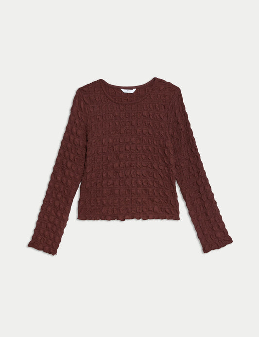 Regular Fit Dokulu Bluz (6-16 Yaş)