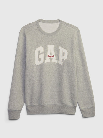 Gri Gap Logo Bisiklet Yaka Sweatshirt