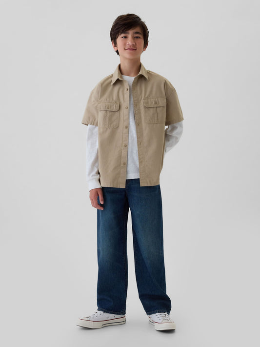 Lacivert Baggy Jean Pantolon