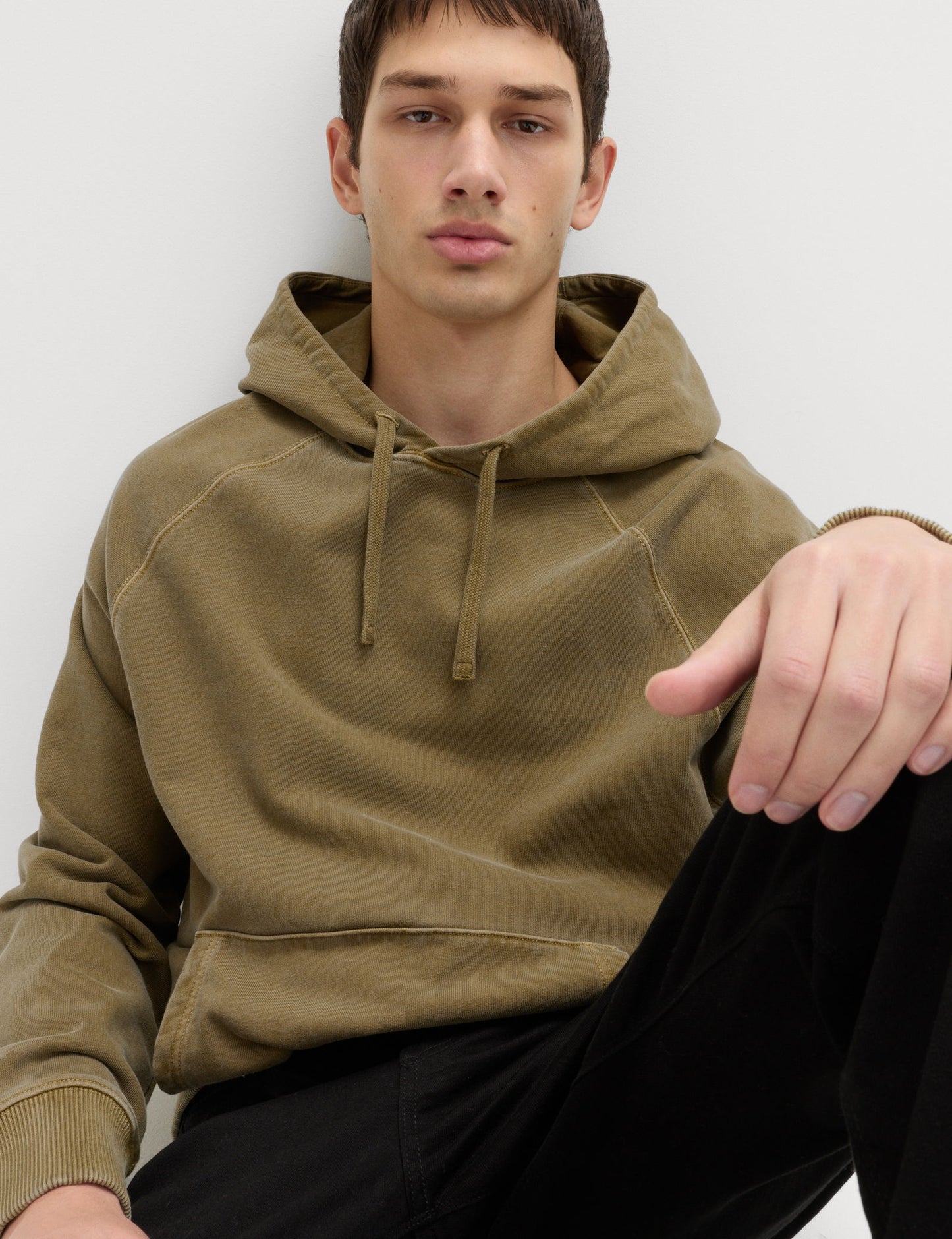 Saf Pamuklu Kapüşonlu Sweatshirt