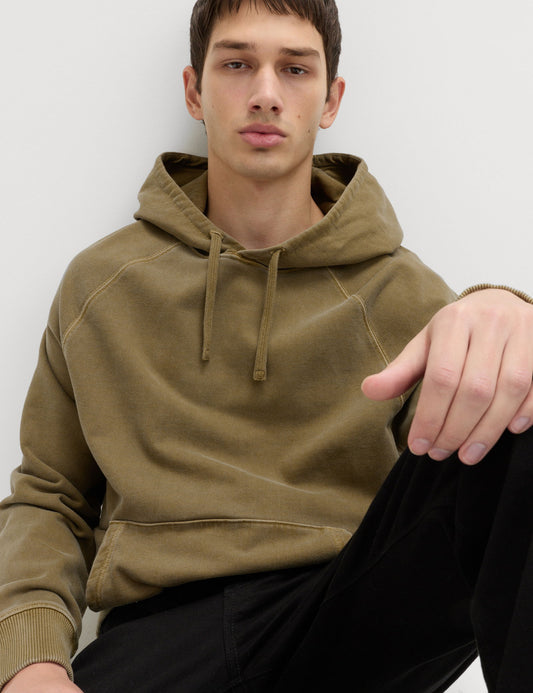 Saf Pamuklu Kapüşonlu Sweatshirt