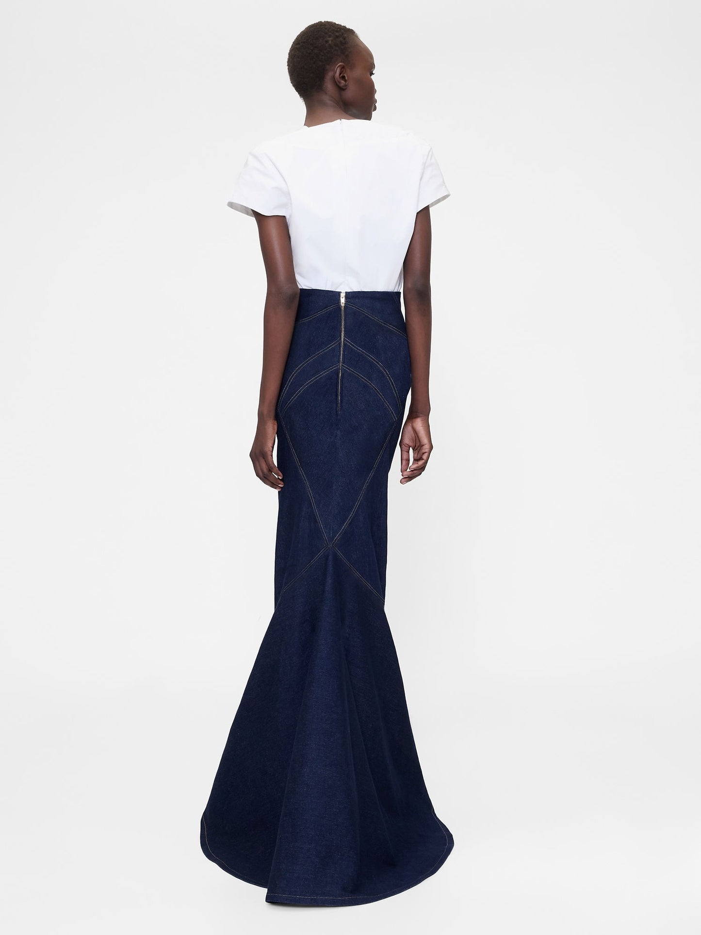 Lacivert Gapstudio High Rise Dikişli Denim Maxi Etek