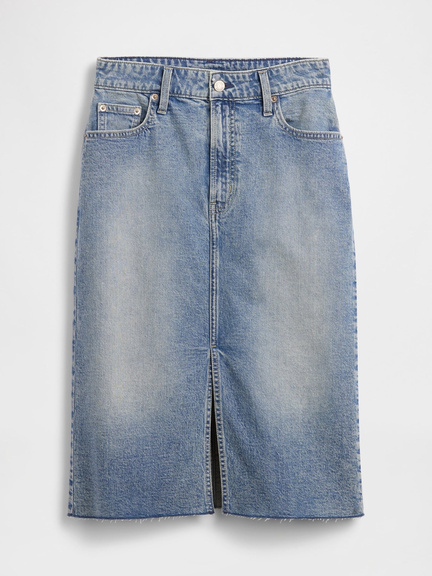 Mavi High Rise Denim Midi Kalem Etek