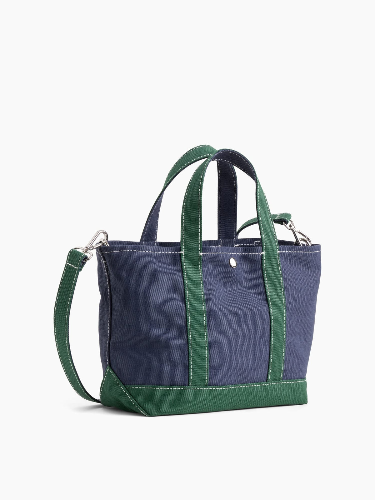 Lacivert Kanvas Logo Mini Tote Çanta