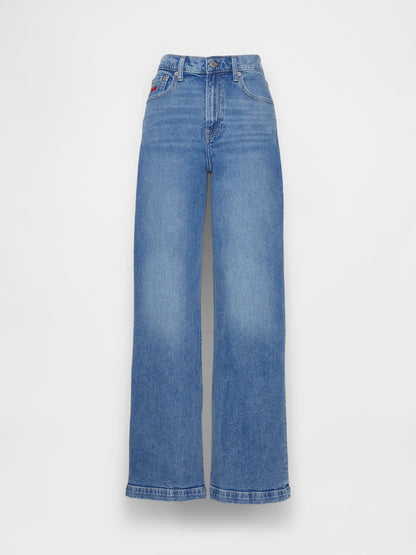Mavi High Rise Stride Kalp Cepli Wide-leg Pantolon