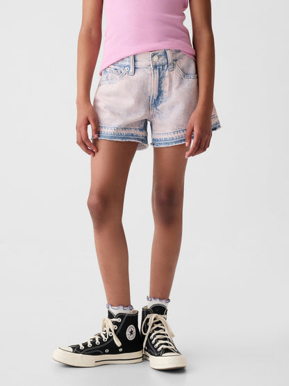 Pembe Düşük Bel Denim Şort