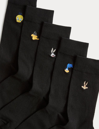 5'li Pamuk Karışımlı Looney Tunes™ Çorap Seti