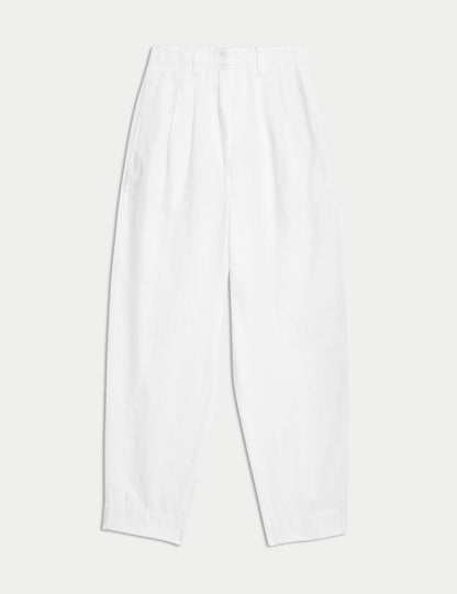 Saf Keten Tapered Pantolon