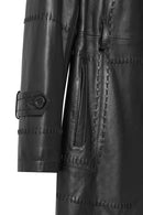 Annamaria Kadın Siyah Kemer Detaylı Regular Deri Trençkot