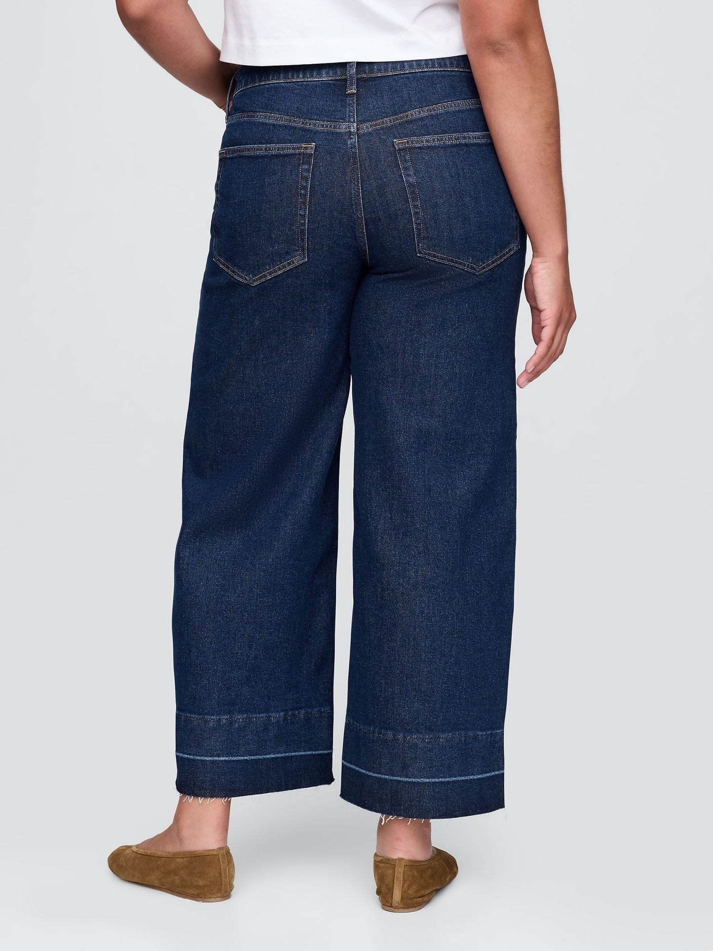 Lacivert High Stride Wide-leg Ankle Jean Pantolon