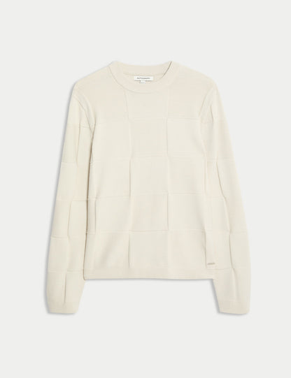 Autograph Dokulu Örgü Crew Neck Kazak