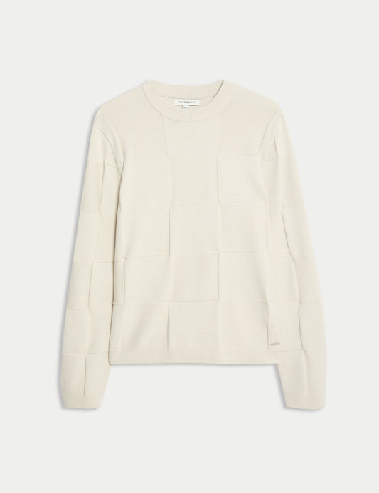 Autograph Dokulu Örgü Crew Neck Kazak