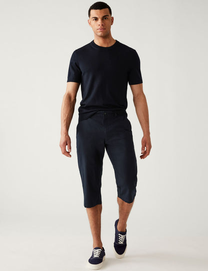 Regular Fit Keten Şort
