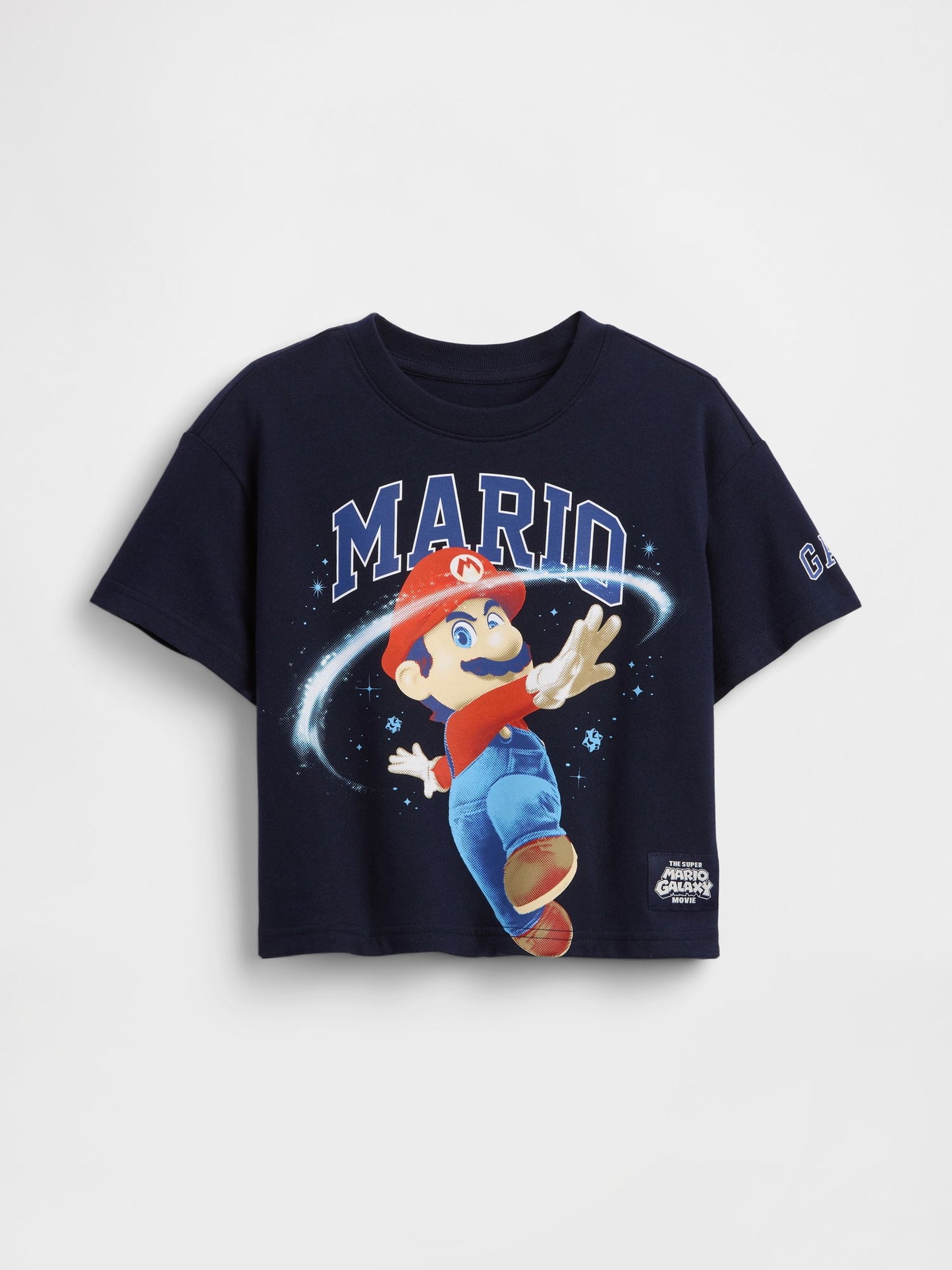 Lacivert Süper Mario Oversized Grafik Baskılı T-shirt