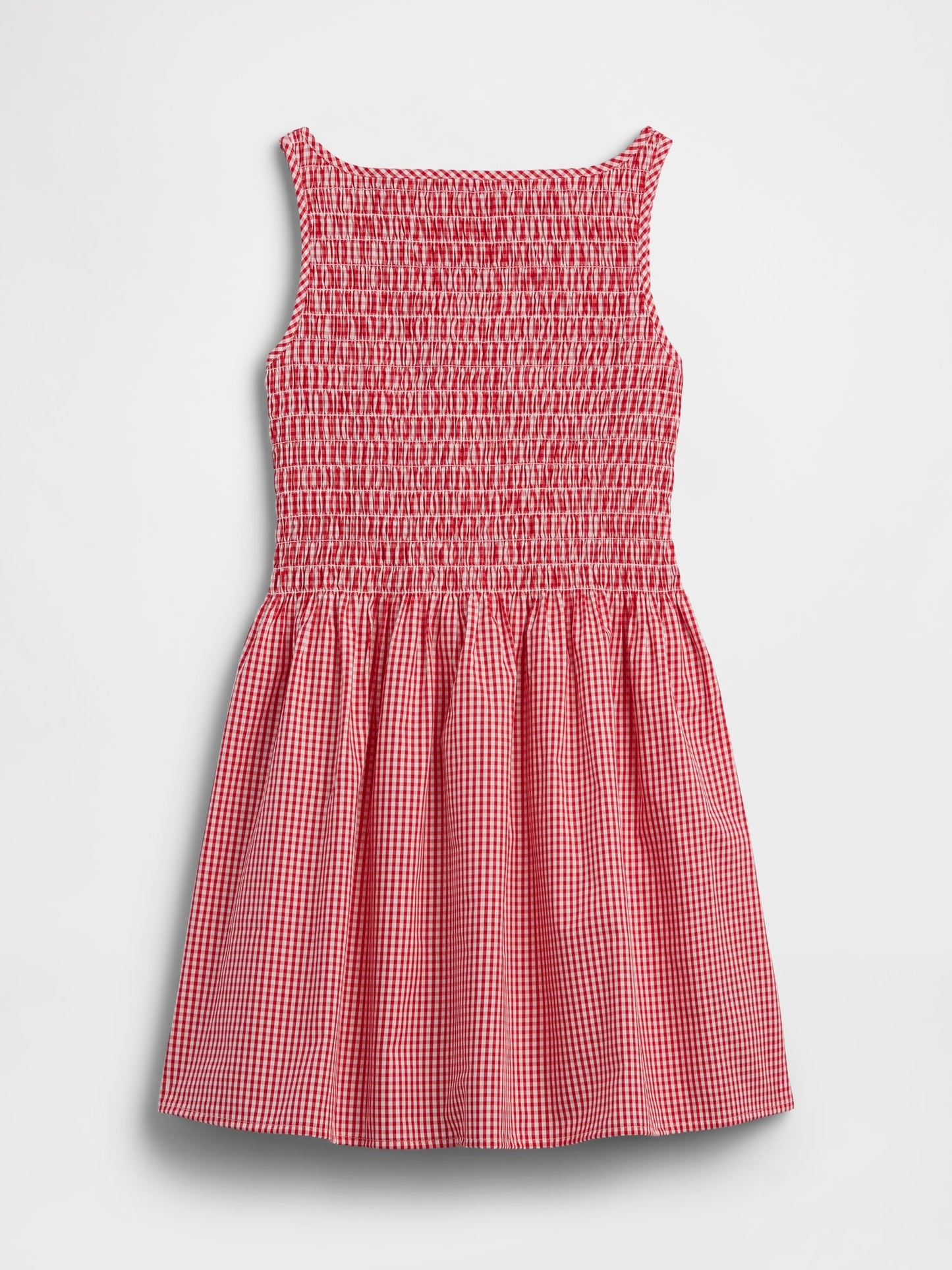 Kırmızı Smocked Poplin Elbise
