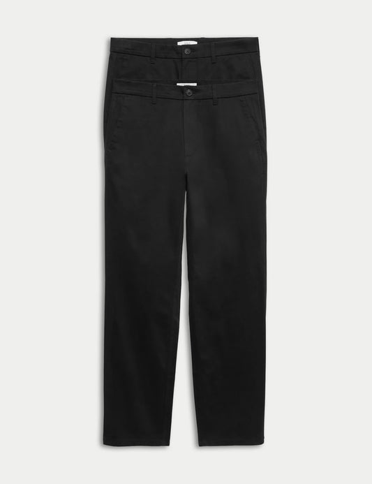 2'li Regular Fit Stretch Chino Pantolon Seti