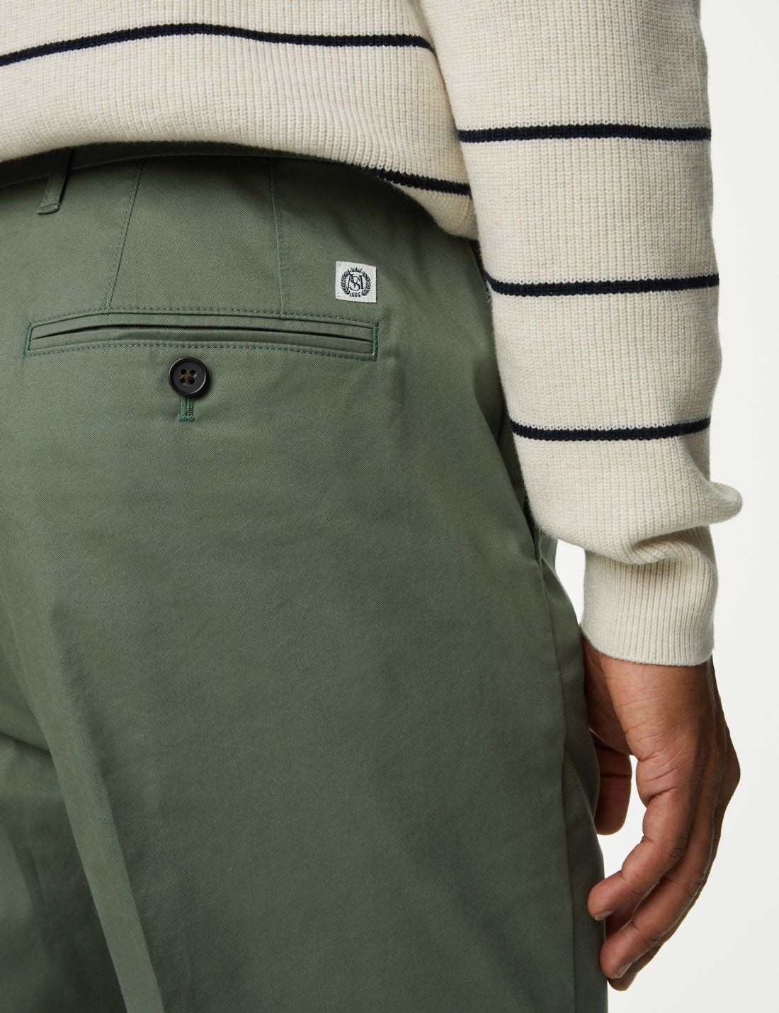 Regular Fit Hafif Dokulu Chino Pantolon