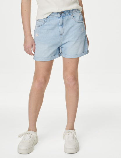 Saf Pamuklu Regular Fit Denim Şort (6-16 Yaş)