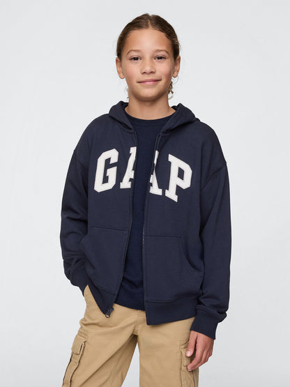 Lacivert Gap Logo Relaxed Fermuarlı Sweatshirt