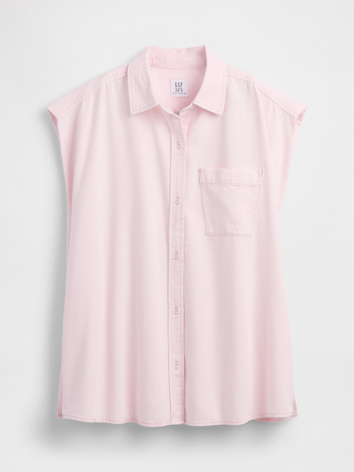 Açık Pembe Gap × Hfr Ultrasoft Denim Wide-shoulder Gömlek By Nicole Benefield Portfolio