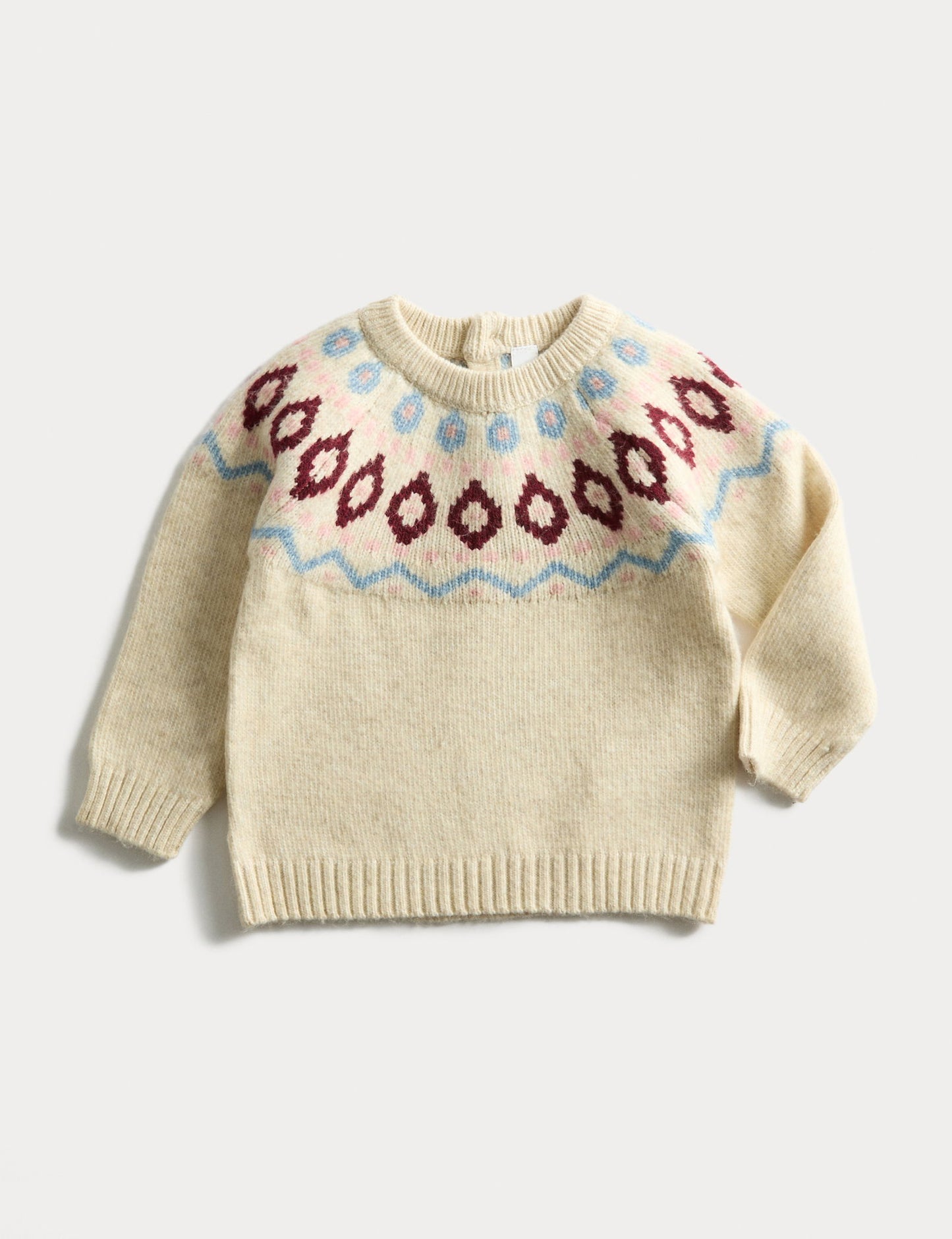 Fair Isle Desenli Triko Kazak (0–3 Yaş)
