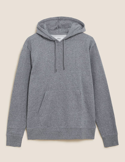 Saf Pamuklu Kapüşonlu Sweatshirt