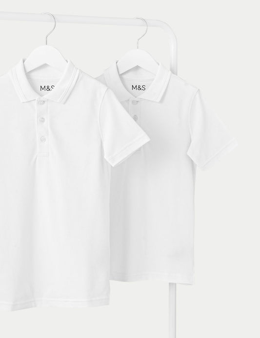 Saf Pamuklu 2'li Polo Yaka T-shirt (2-16 Yaş)