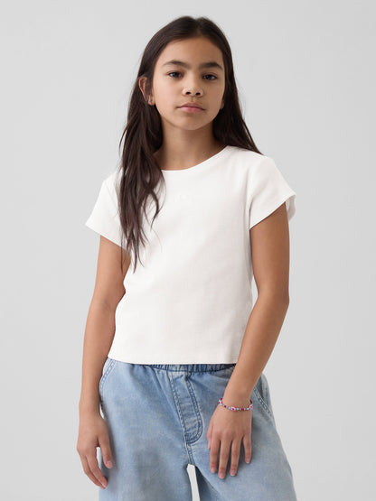 Beyaz Arch Logo Rib T-shirt