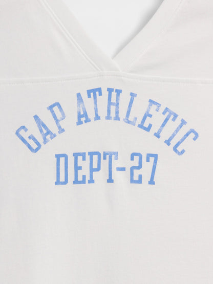 Beyaz Oversized Gap Athletic Logo Jersey T-shirt