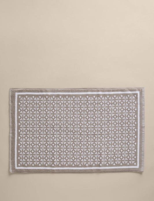 Saf Pamuklu Geometrik Banyo Paspası
