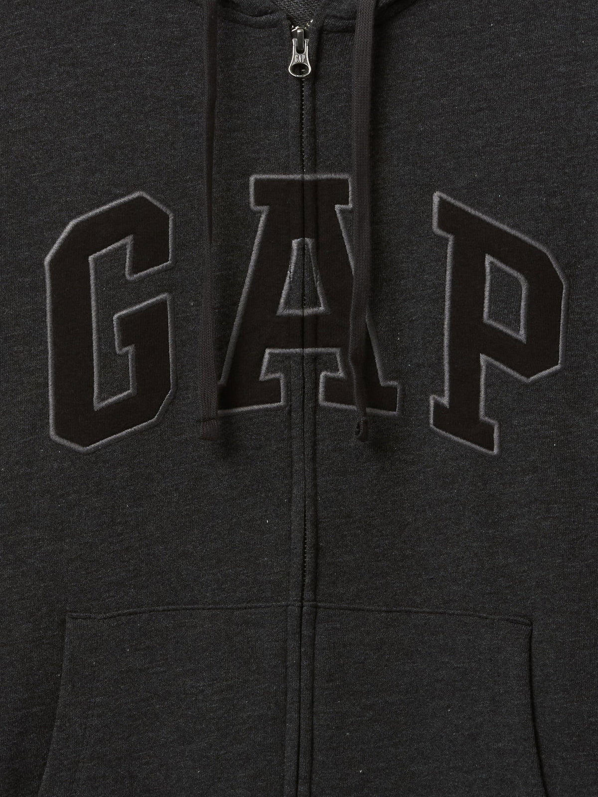 Gri Gap Logo Fermuarlı Fransız Havlu Kumaş Sweatshirt