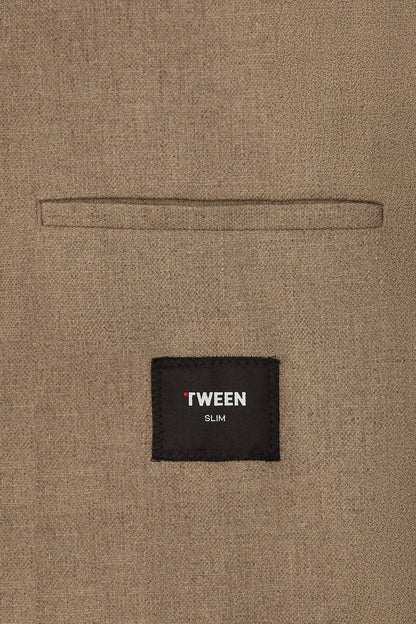 Tween Slim Fit Vizon Diyogonal Kumaş Ceket