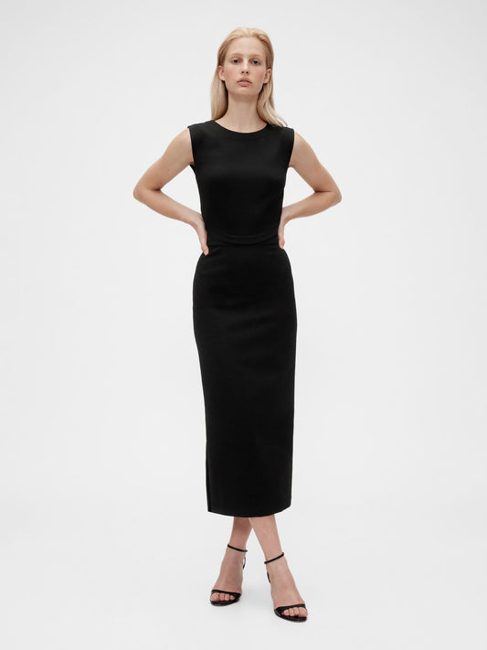 Siyah Gapstudio Jersey Midi Elbise