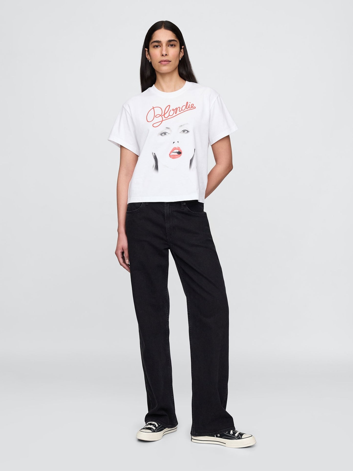 Beyaz Organik Pamuk Grafik T-shirt