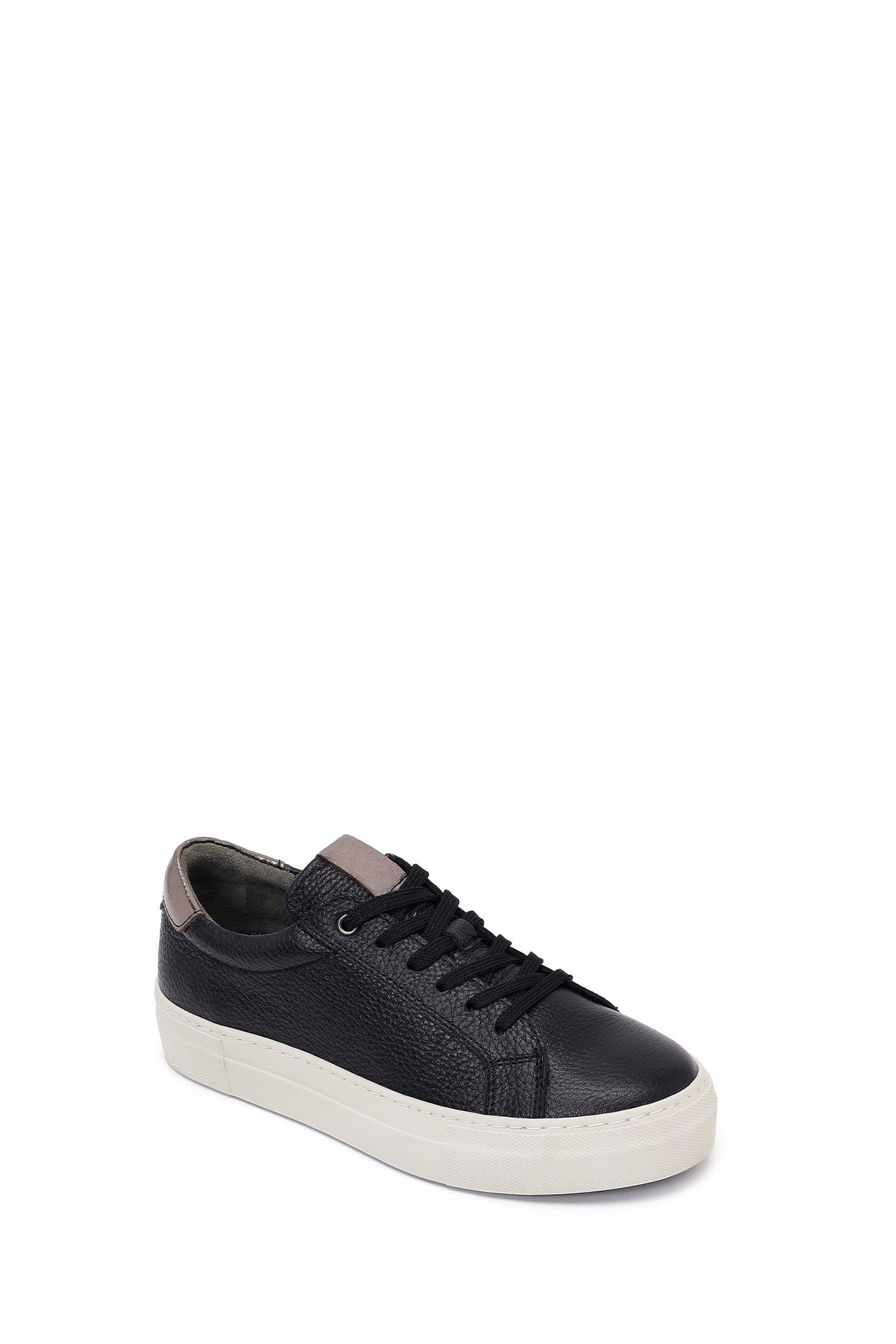 Kadın Siyah Bağcıklı Deri Sneaker