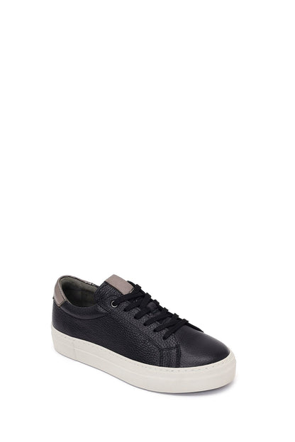 Kadın Siyah Bağcıklı Deri Sneaker