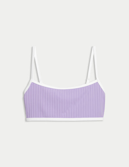 Ribanalı Kontrast Detaylı Bikini Üstü