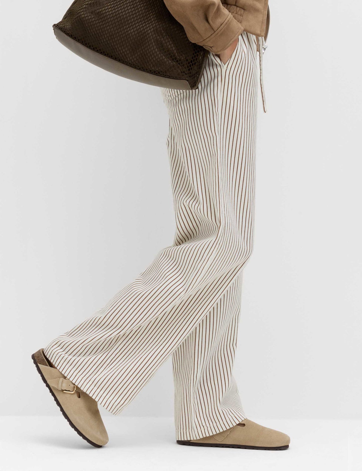 Denim Büzgülü Wide Leg Pantolon