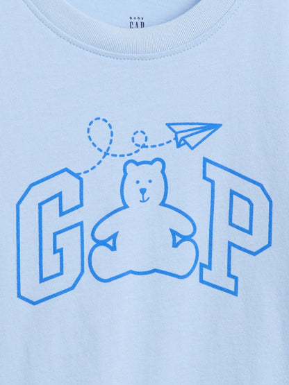 Açık Mavi Grafik Baskılı T-shirt