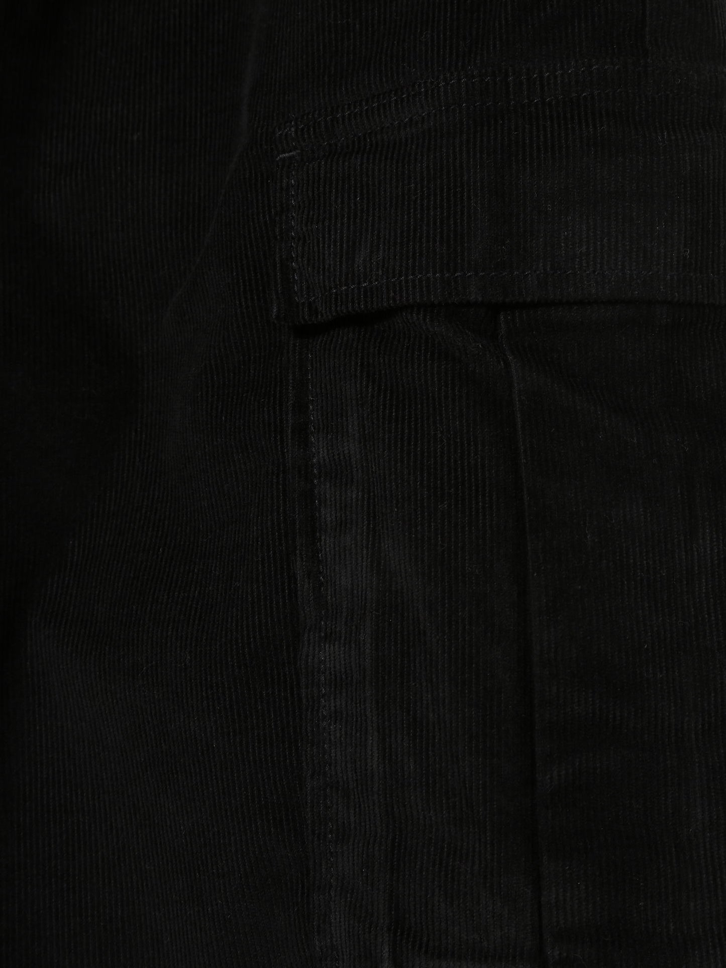 Siyah Kadife Kargo Cord Pantolon