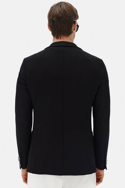 Tween Slim Fit Siyah Diyogonal Kumaş Ceket