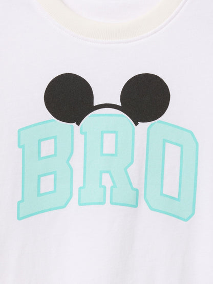 Beyaz Disney Lil' Bro Grafik T-shirt