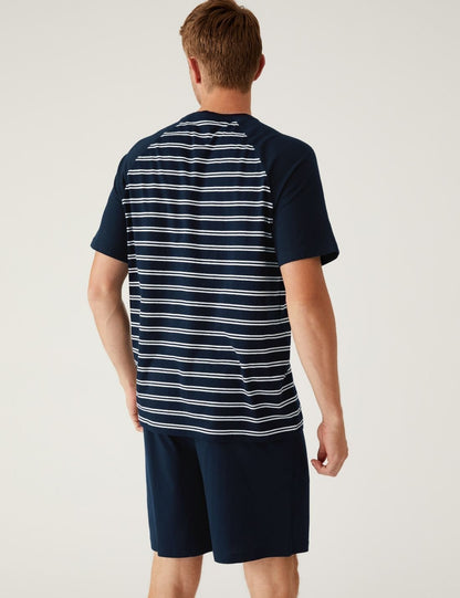 Saf Pamuklu Kısa Kollu Pijama Takımı